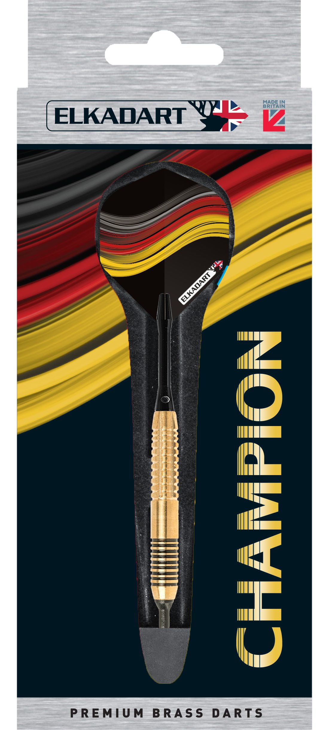 Elkadart Dartpfeil ELKADART Champion, Steel Dart, 23 Gramm, Messing, Komplettsatz