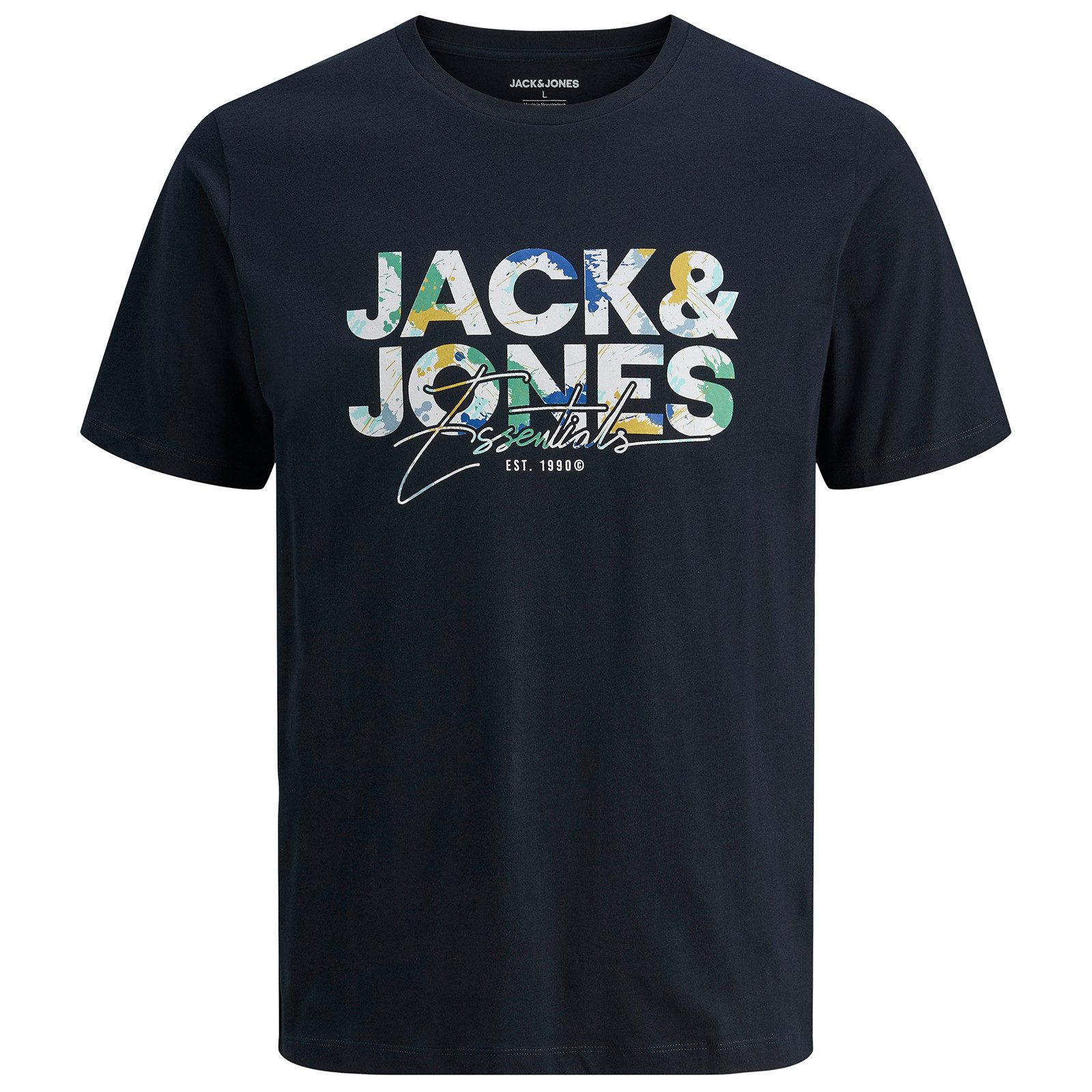 Jack & Jones Rundhalsshirt Jack&Jones T-Shirt navy Übergrößen Print JJGEPLA günstig online kaufen