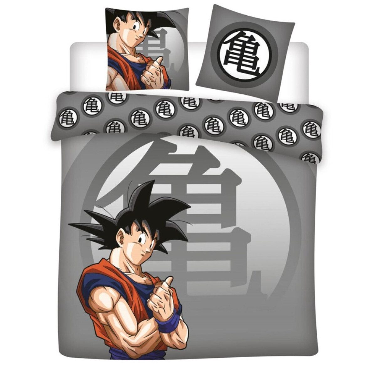 Aymax sprl Bettwäsche Dragon Ball Z Bettbezug Set Polycotton 240x220 cm + 2 Kissen 65x65 cm