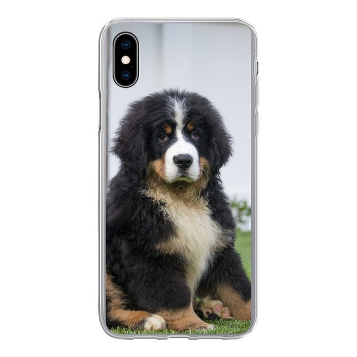 MuchoWow Handyhülle Super süßer Berner Sennenhund Welpe Handyhülle Apple iPhone Xs Smartphone-Bumper Print Handy