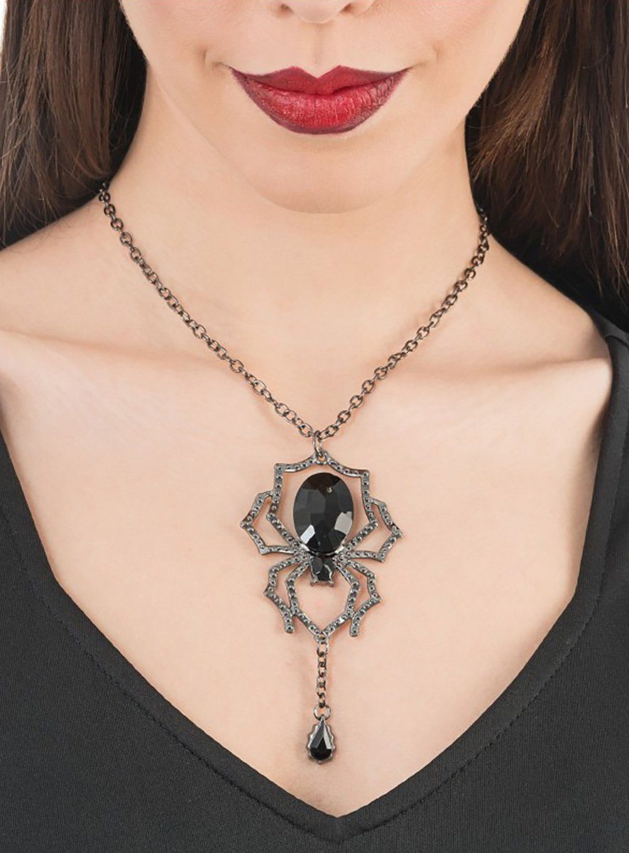 CHAKS Hexen-Kostüm Schwarzes Spinnenhalskette, Gothic-Anhänger mit Schwarze günstig online kaufen