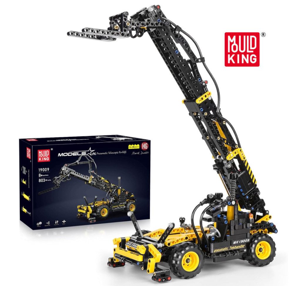 Mould King 19009 pneumatischer Teleskoplader Konstruktions-Spielset, (803 St)