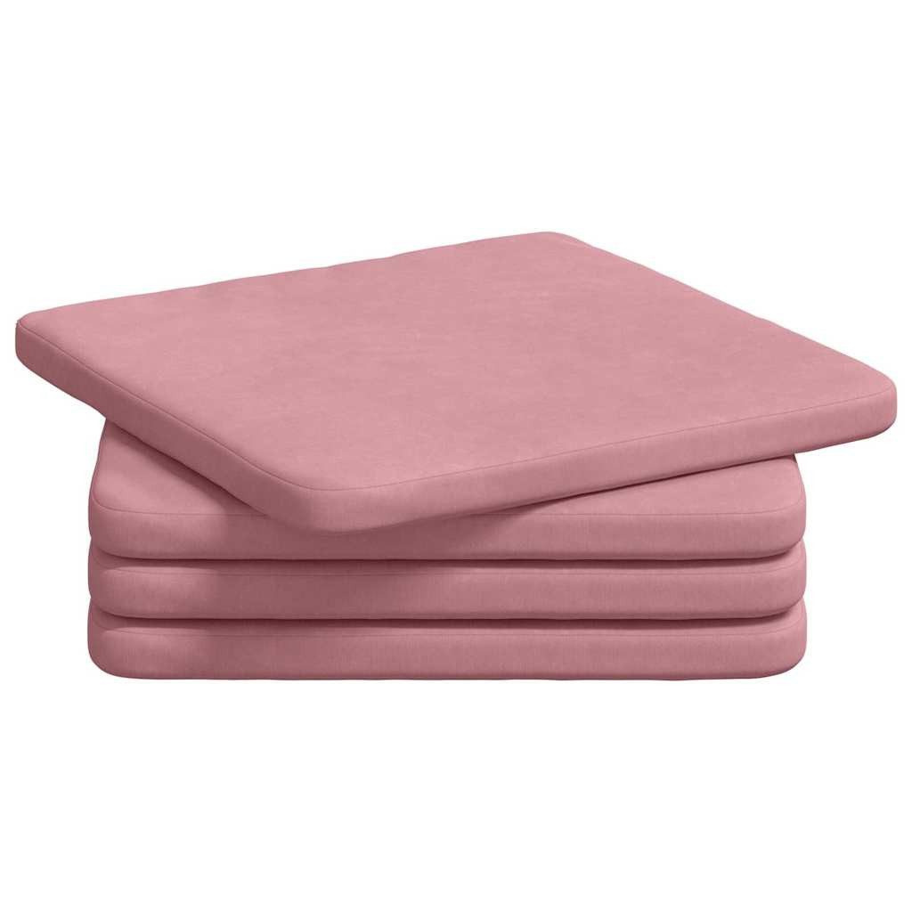 vidaXL Sitzauflage Sitzkissen 4 stk. Samt Rosa 40 x 40 x 3 cm, (4 St)