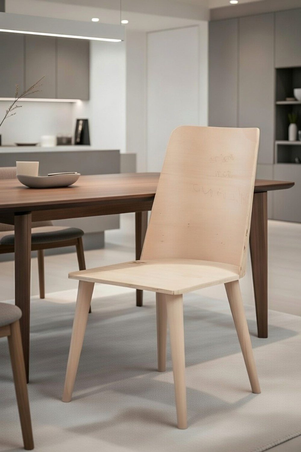 Xlmoebel Esszimmerstuhl Moderner Holzstuhl im minimalistischen Design für Küche und Esszi, Made in Europa