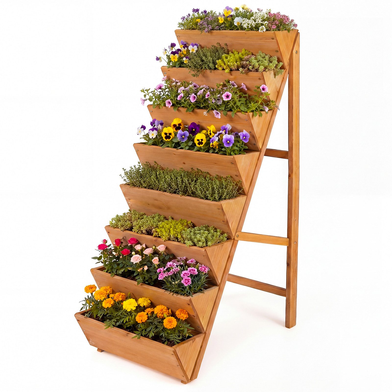 COSTWAY Blumenkasten (1 St), vertikales Hochbeet, Blumenbeet, Pflanzkästen, Holz
