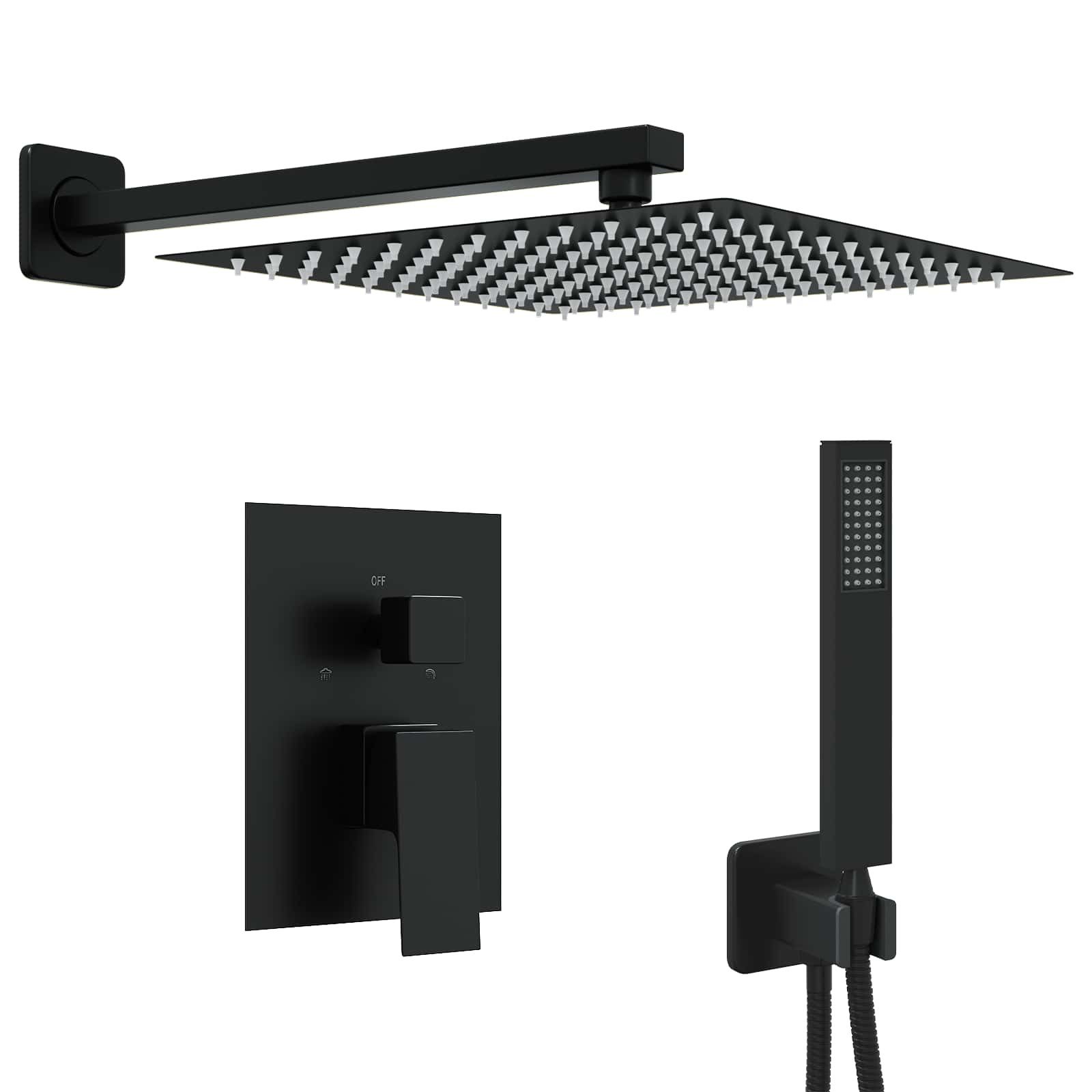 vidaXL Duscharmatur Verborgenes Duschsystem Quadrat Schwarz Edelstahl 201