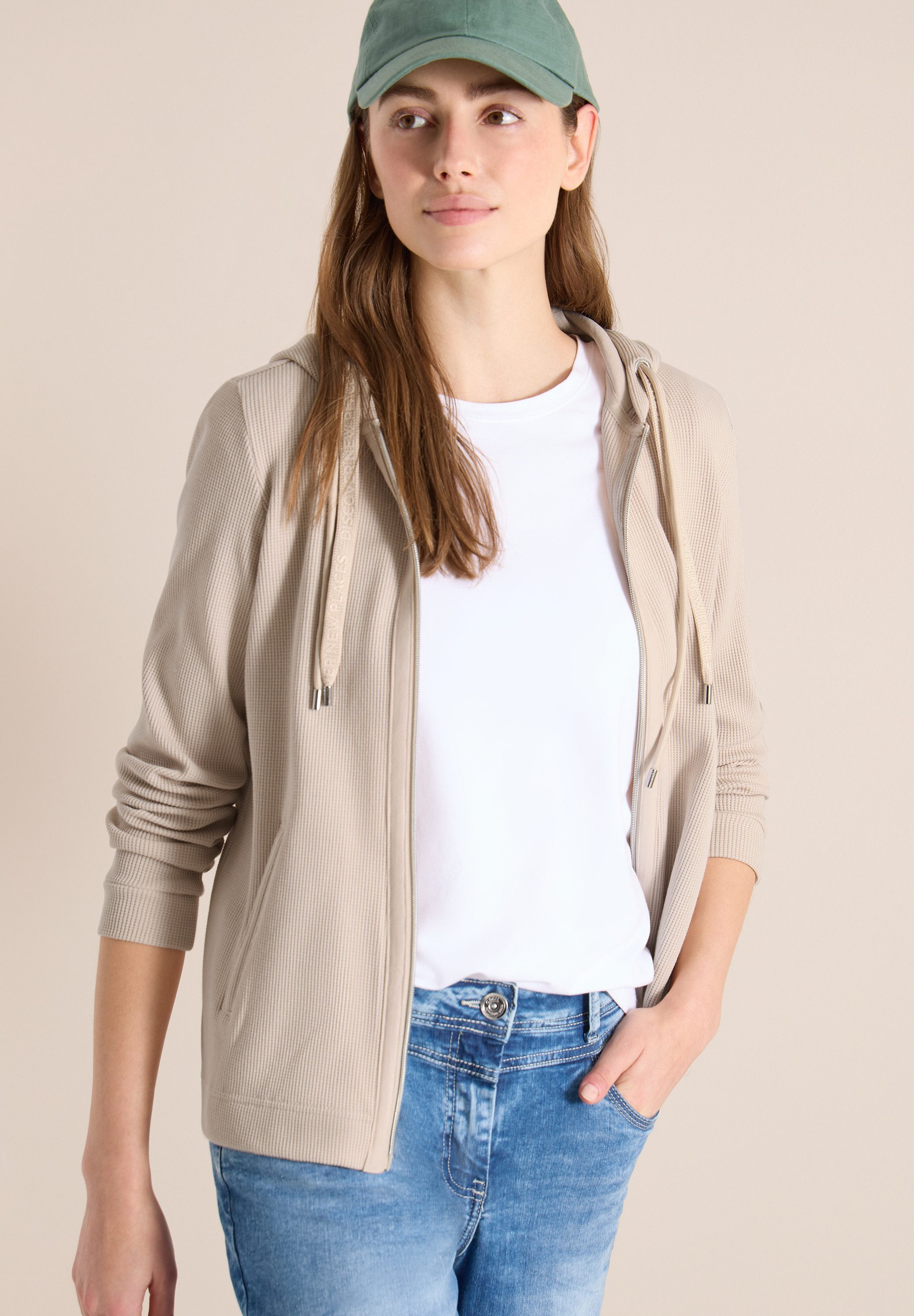CECIL Cardigan mit Kapuze