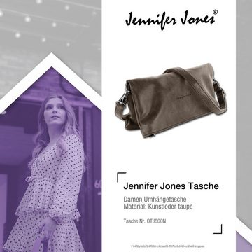 Jennifer Jones Umhängetasche Jennifer Jones Damen Clutch 2in1 (Umhängetasche), Umhängetasche, Clutch Kunstleder, beige ca. 30cm (aufgeklappt 30x2x30)