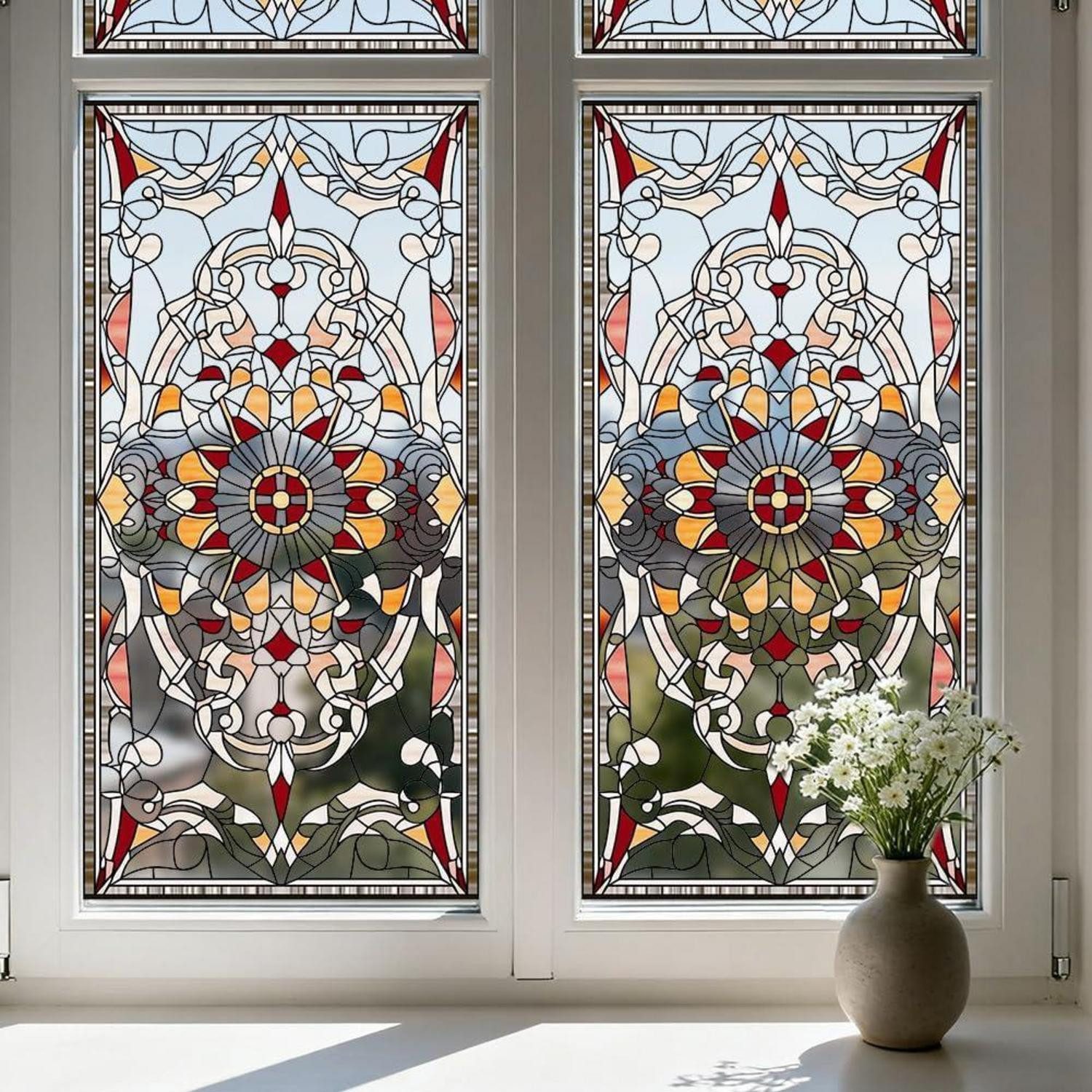 LuxusKollektion Fensterdekoration Fensteraufkleber 120x30cm Vintage Muster