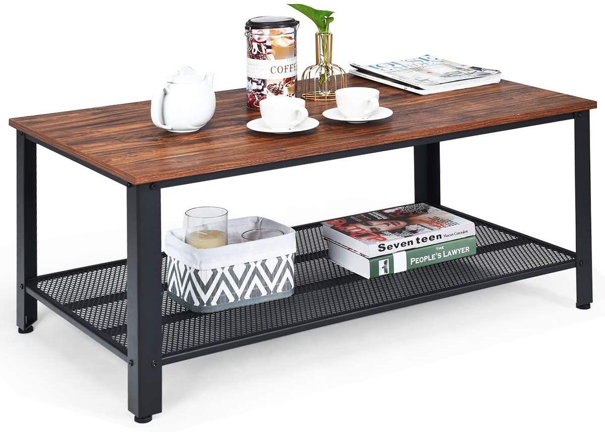 SOFATISCH KAFFEETISCH BEISTELLTISCH mit 2 Etagen von COSTWAY - COSTWAY
