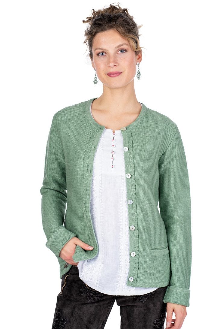 Hammerschmid Trachtenstrickjacke Trachten Strickjacke - FINNLAND - mint günstig online kaufen