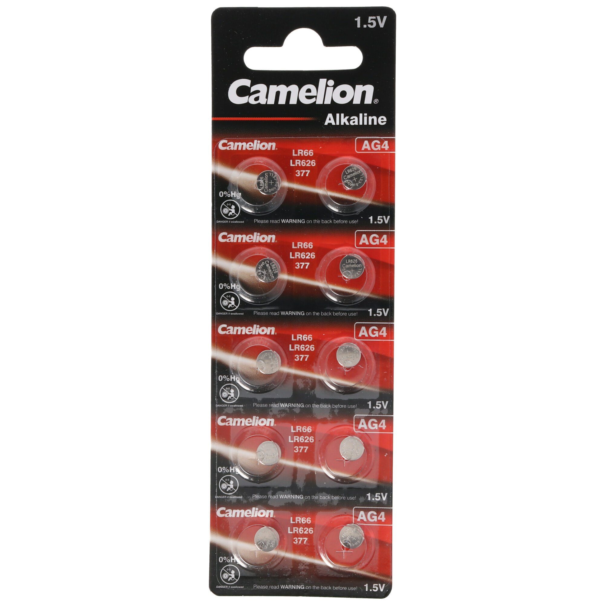 Camelion Marken Knopfzelle AG 4 Batterie 10er Set entspricht V376, V377 Knopfz Knopfzelle, (1,5 V)