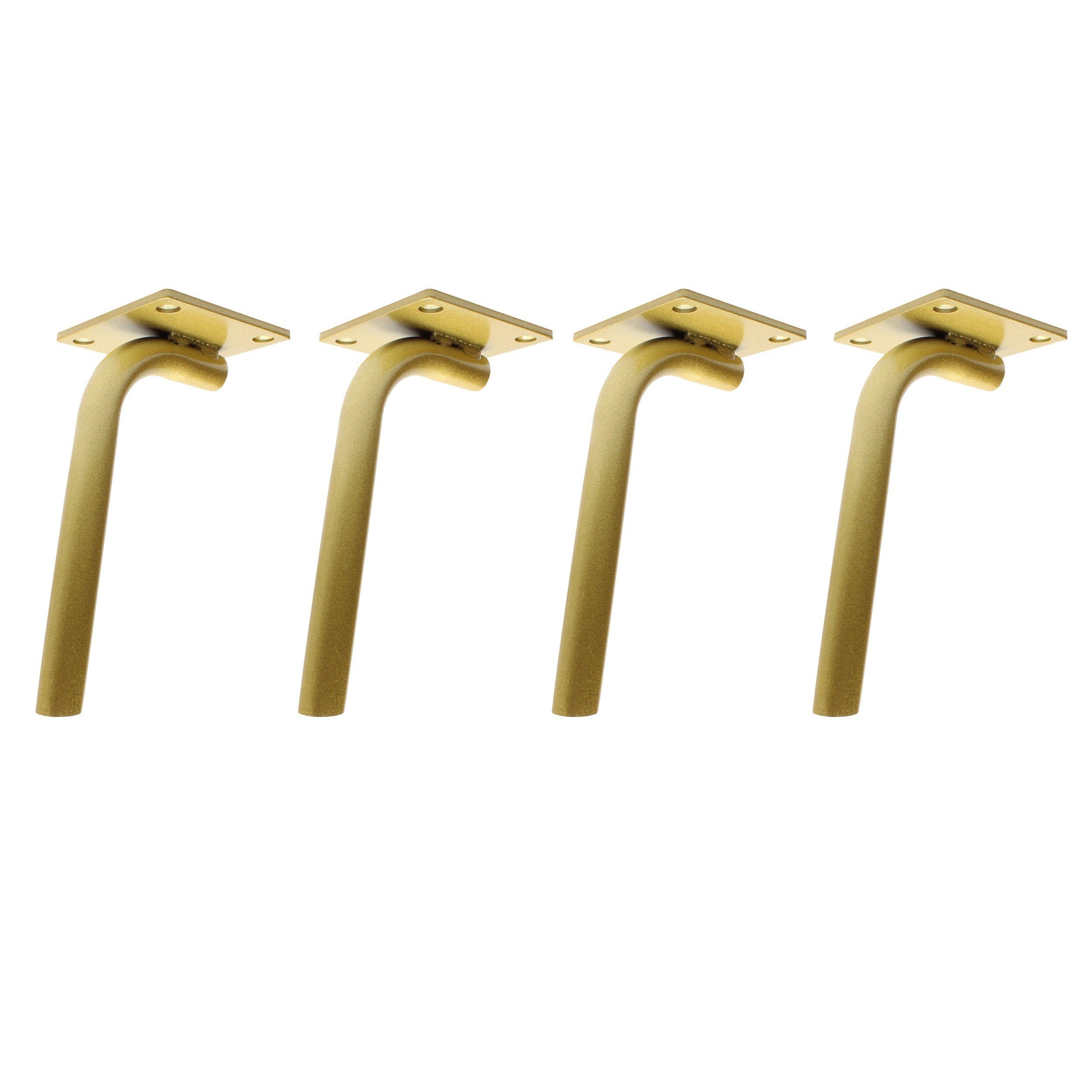 Natural Goods Berlin Möbelfuß CURVED, (4-St), Möbelfüße für Betten, Sofas und Schränke, 170mm, Gold
