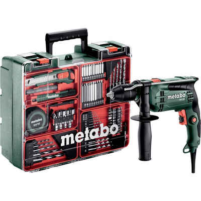metabo Schlagbohrmaschine Schlagbohrmaschine SBE 650 Set, mit Zubehör, inkl. Koffer