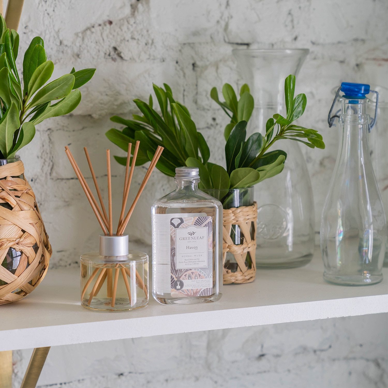 Greenleaf Raumduft Haven 250 ml (1-St), Reed Diffuser Oil Nachfüller mit Peddigrohr Stäbchen