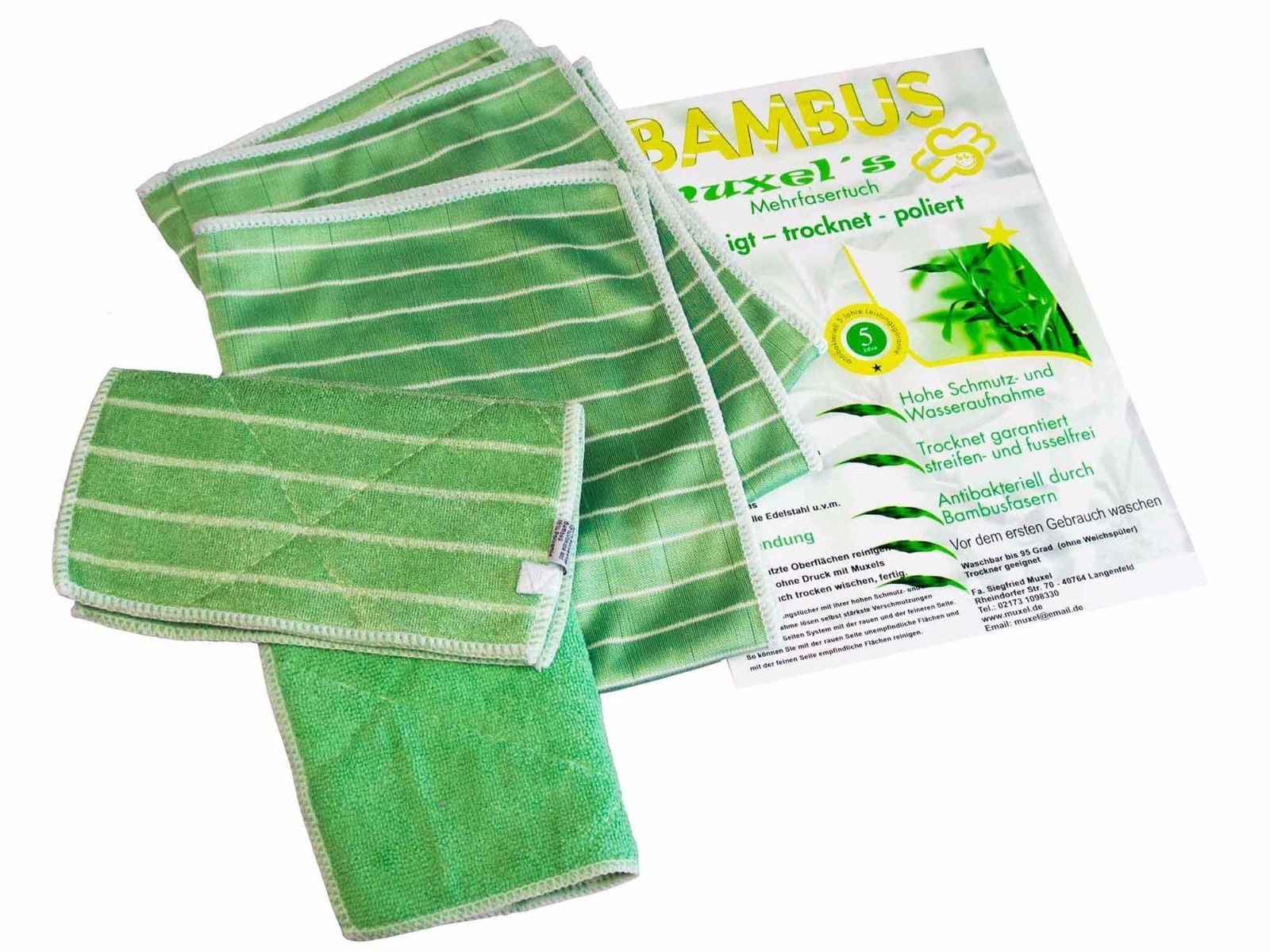 Muxel Bambus-Reinigungstuch-Set Putzlappen Küchen Reinigungstuch für Streife Reinigungstuch (66% Polyester / 18% Viskose aus Bambus/ 16% Polyamid, 40)