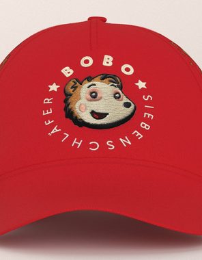 Bobo Siebenschläfer Baseball Cap Rot Klettverschluss, 3D Stickerei, Allover Print