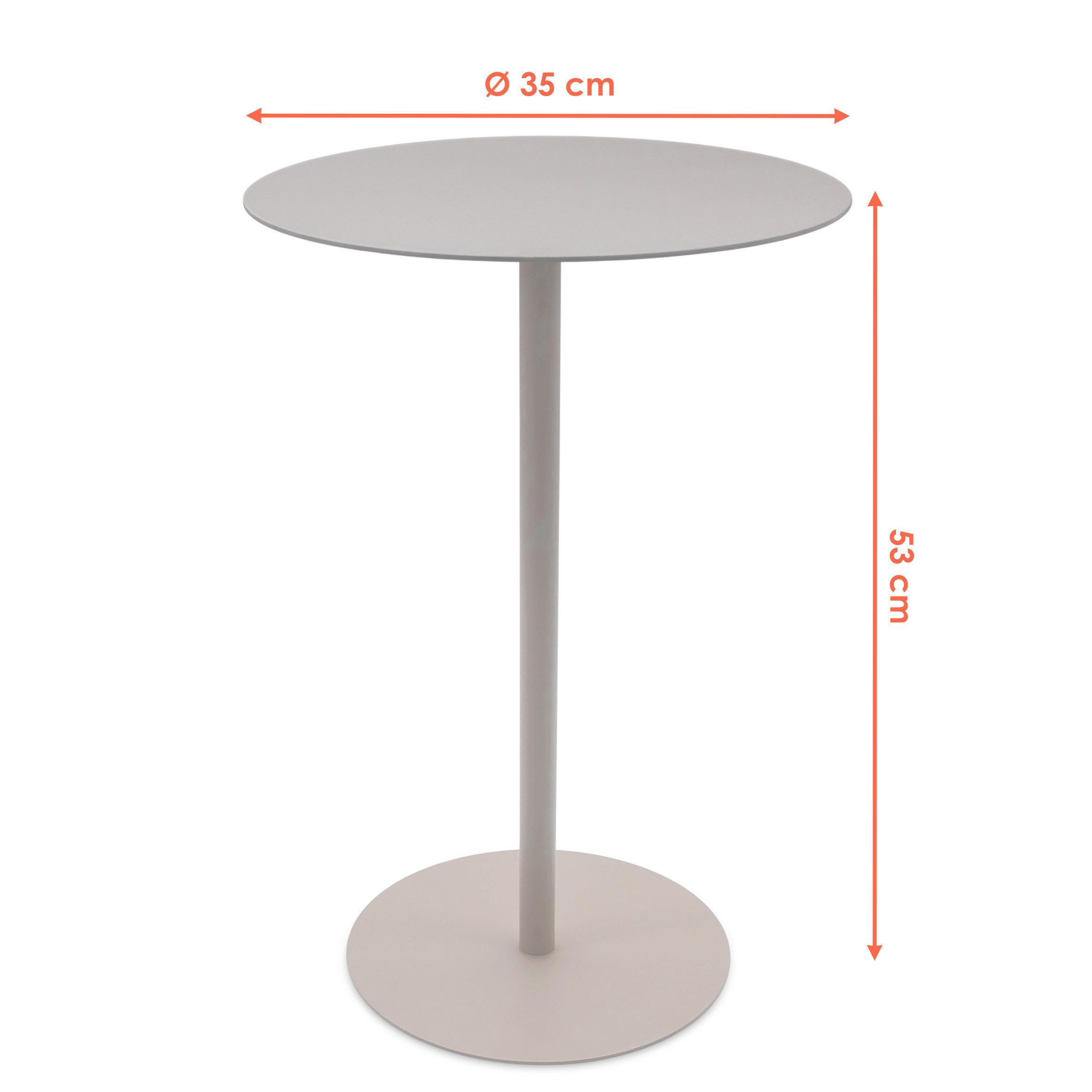 Spetebo Beistelltisch aus Metall - 35 cm (Anzahl, 1-St., Stück), mit stabilem großen Standfuß