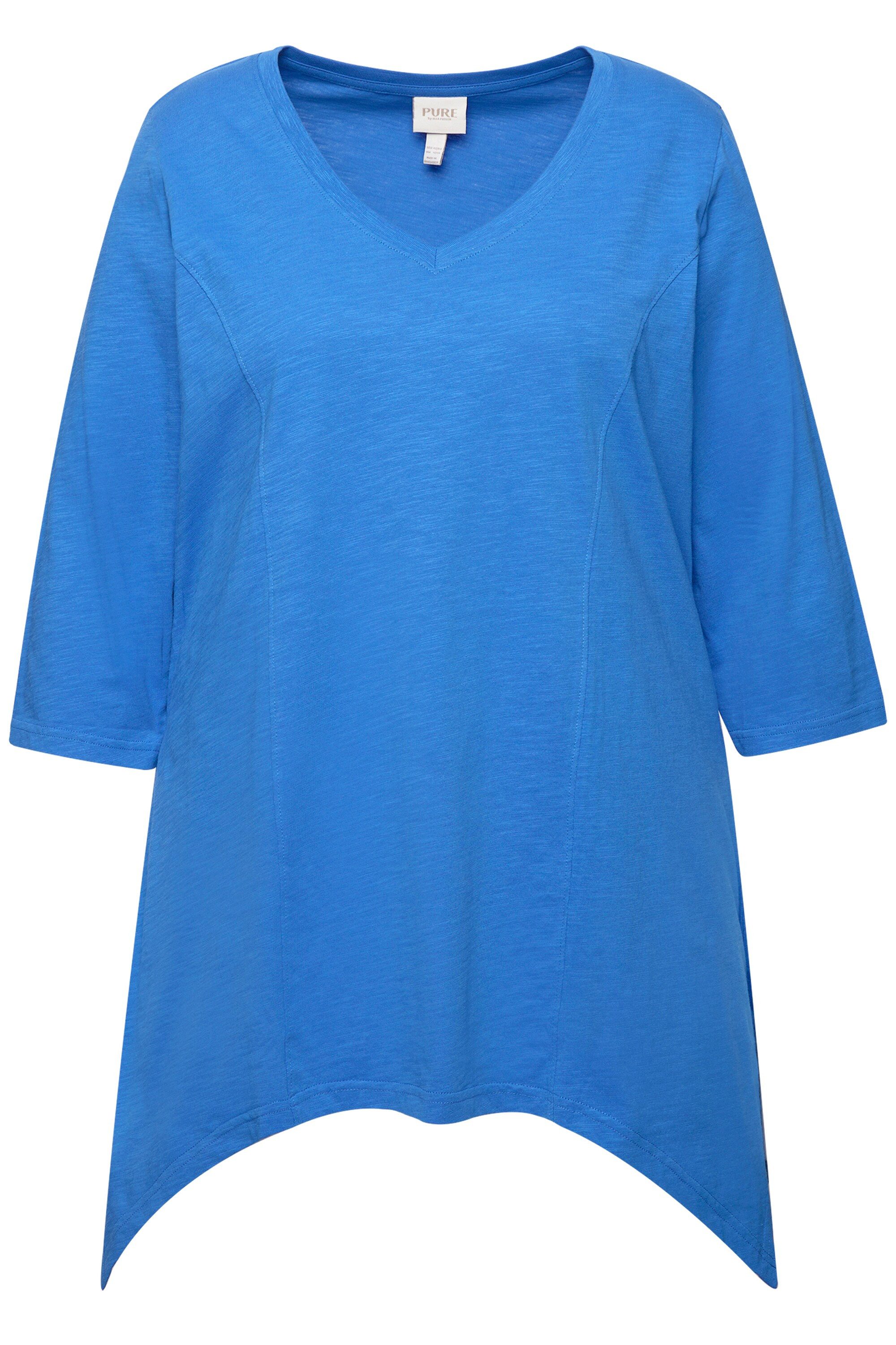Ulla Popken T-Shirt Shirt Zipfelsaum V-Ausschnitt günstig online kaufen