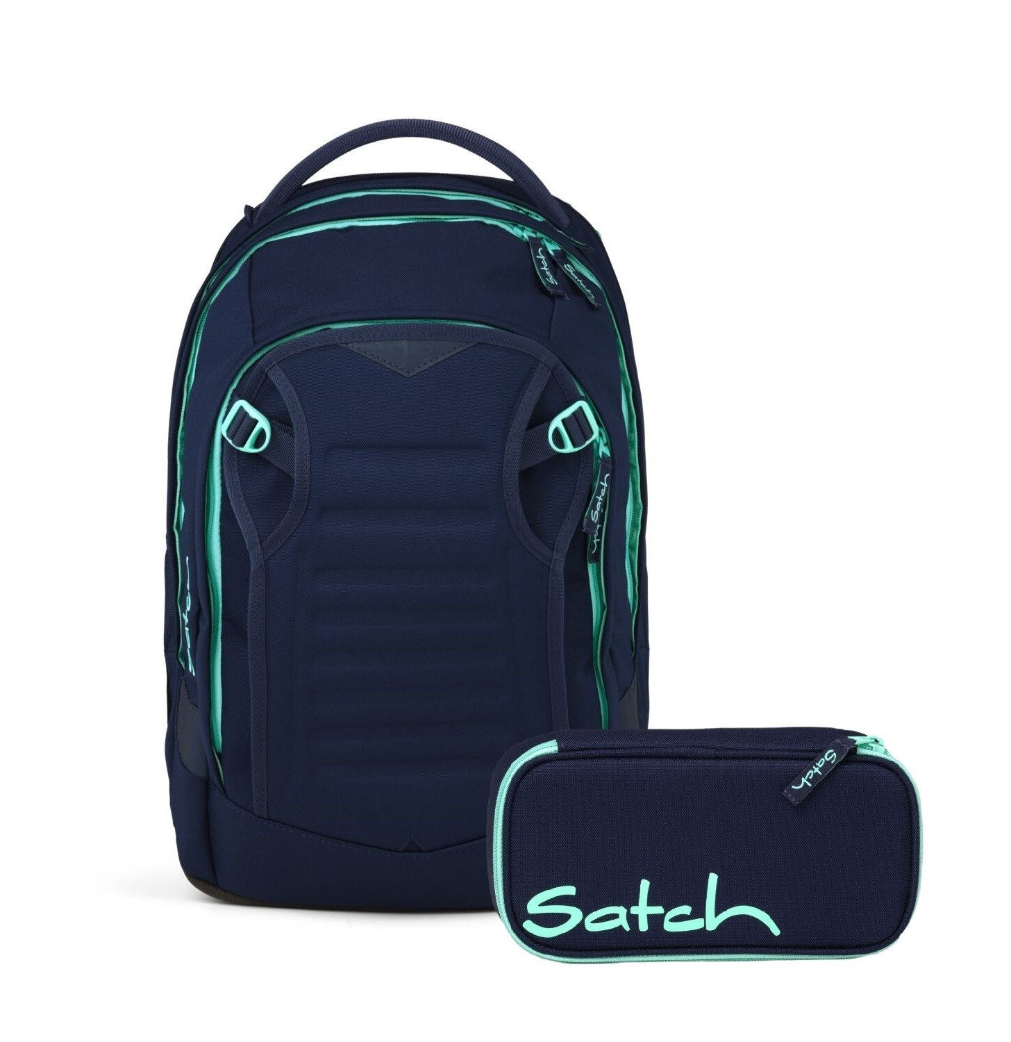 Satch Schulranzen Schulrucksack-Set MATCH PLUS Ocean Mint 2-teilig (2-teilig), Schulranzen, ergonomisch, 30 + 5 Liter, 4 Fächer