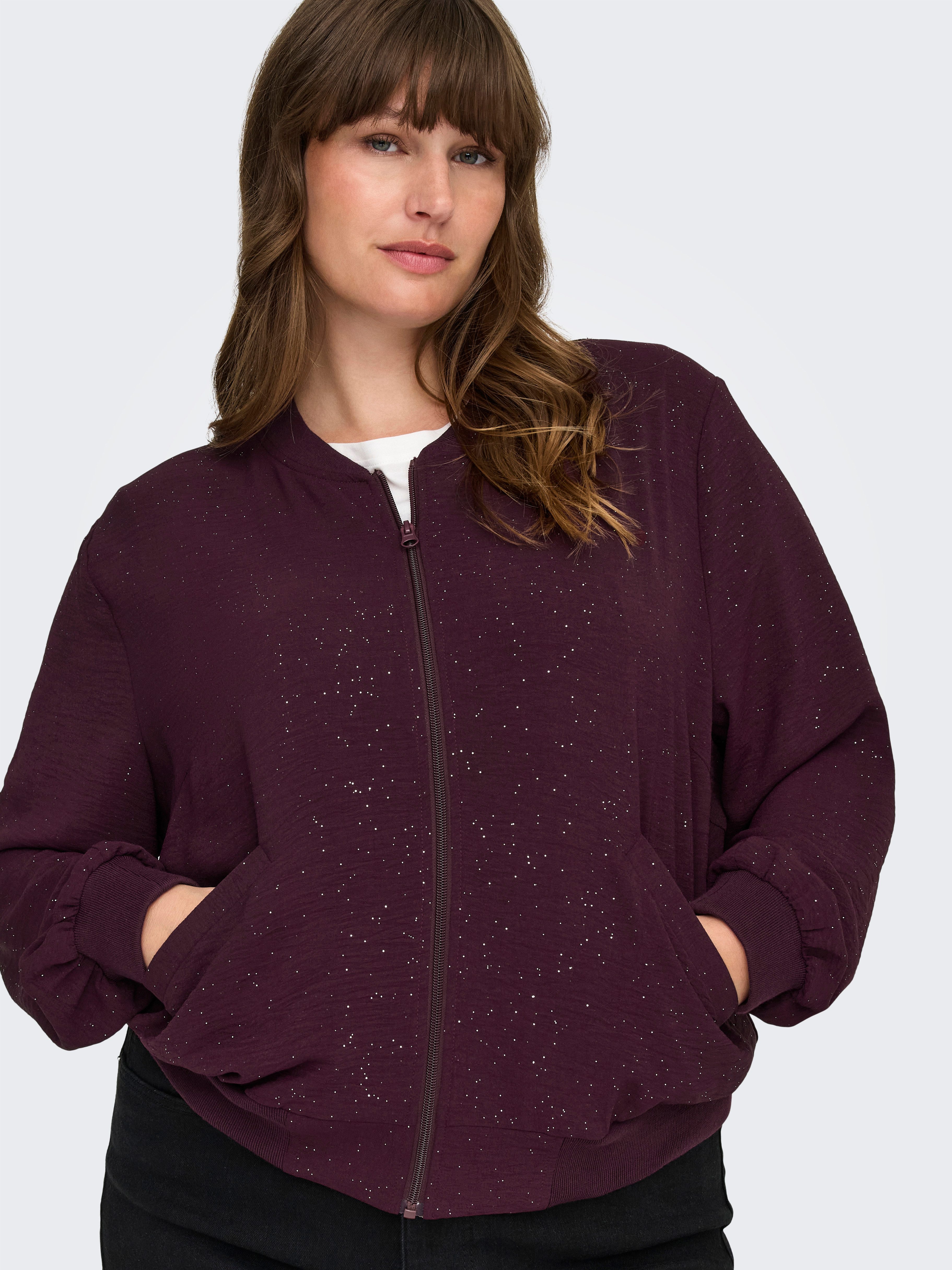 ONLY CARMAKOMA Blouson CARJOSEE METTA LIFE LS BOMBER WVN mit Glitzer Effekt günstig online kaufen