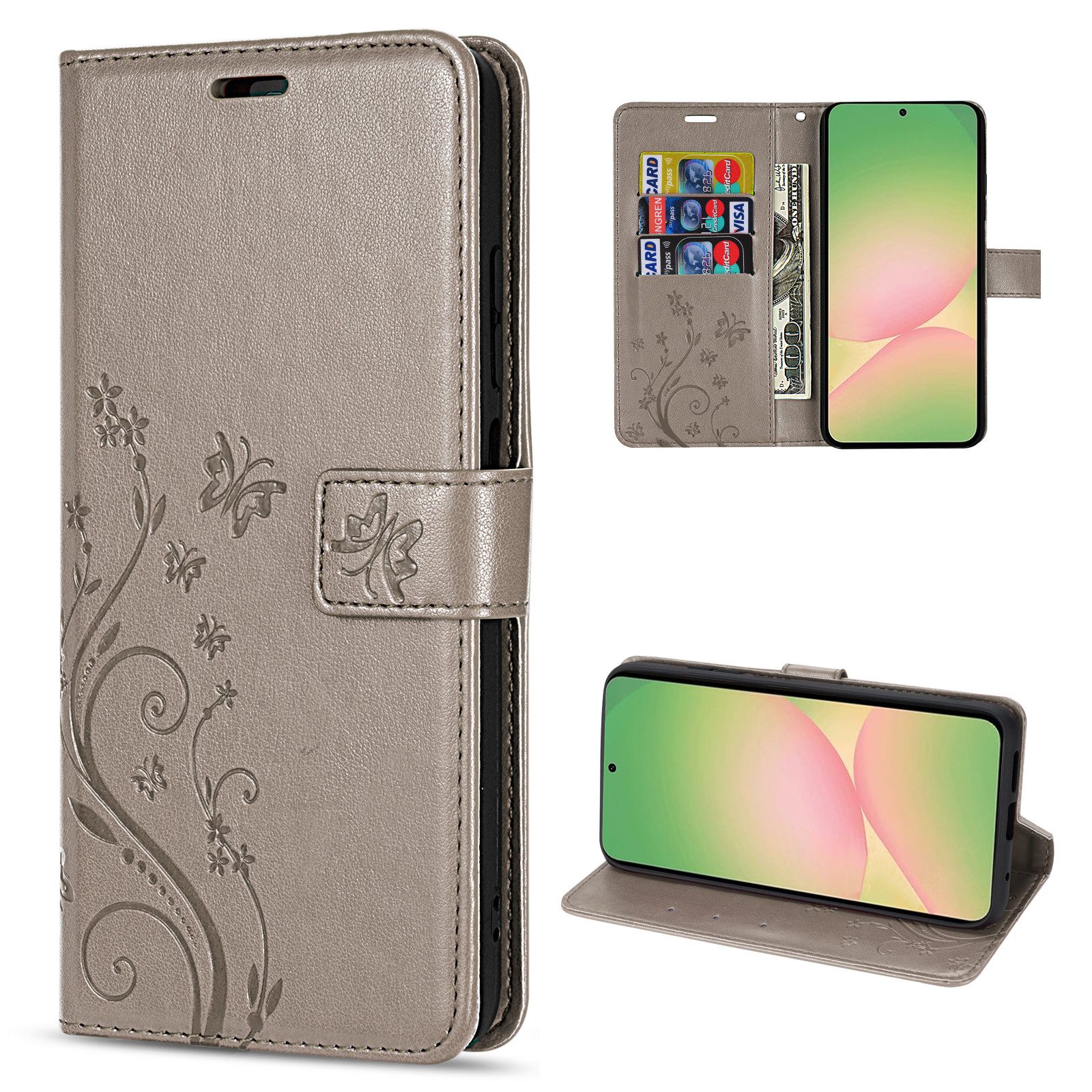 betterfon Handyhülle Handytasche für Samsung Galaxy A56 Handyhülle Klapphülle, Bookstyle-Hülle: Magnetverschluss 3 Kartenfächer & Standfunktion