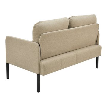 en.casa Sofa, »Reichling« 2-Sitzer Polstercouch Beige