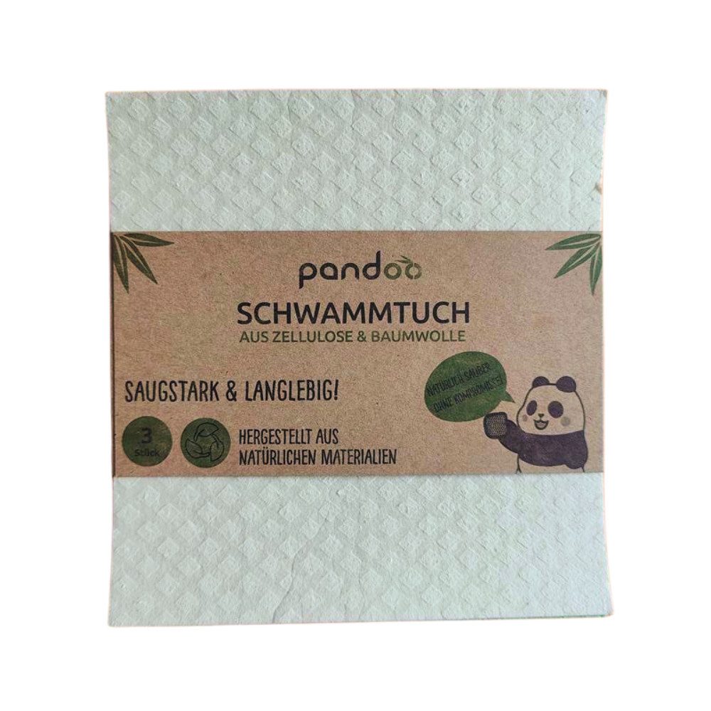 pandoo Nachhaltige Schwammtücher 3er-Set Reinigungstücher (3-tlg)