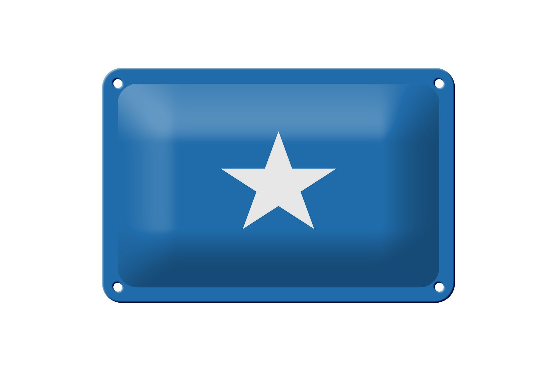 Femer GmbH Metallschild Flagge Somalias 18x12cm Flag of Somalia, (1 St), gewölbte Oberfläche, abgerundete Ecken, umgeschlagene Kanten