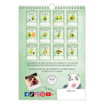 Mr. & Mrs. Panda Wandkalender 2024 Avocado Collection - Weiß - Geschenk, Kalender, Jahresplaner, Ve