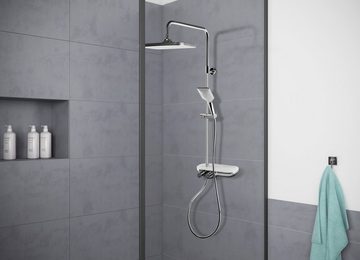 CORNAT Duschsystem GREAT, Höhe 110 cm, 3 Strahlart(en), mit Glasablage