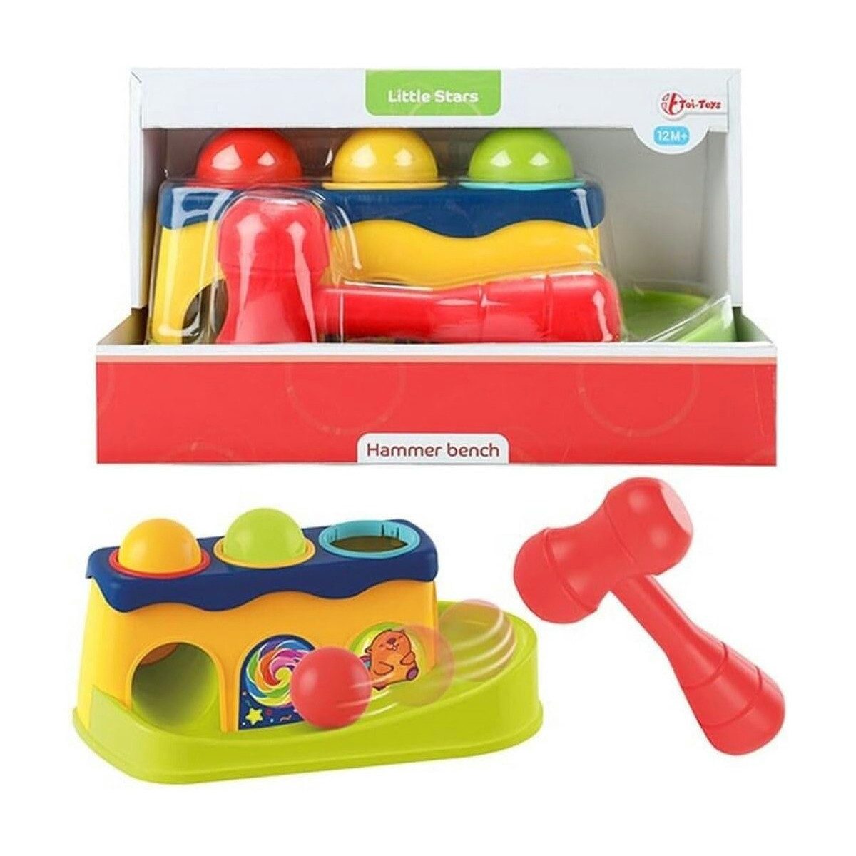 Lernspielzeug Toi-Toys - LITTLE STARS Hammerbank mit 3 Rasselkugeln