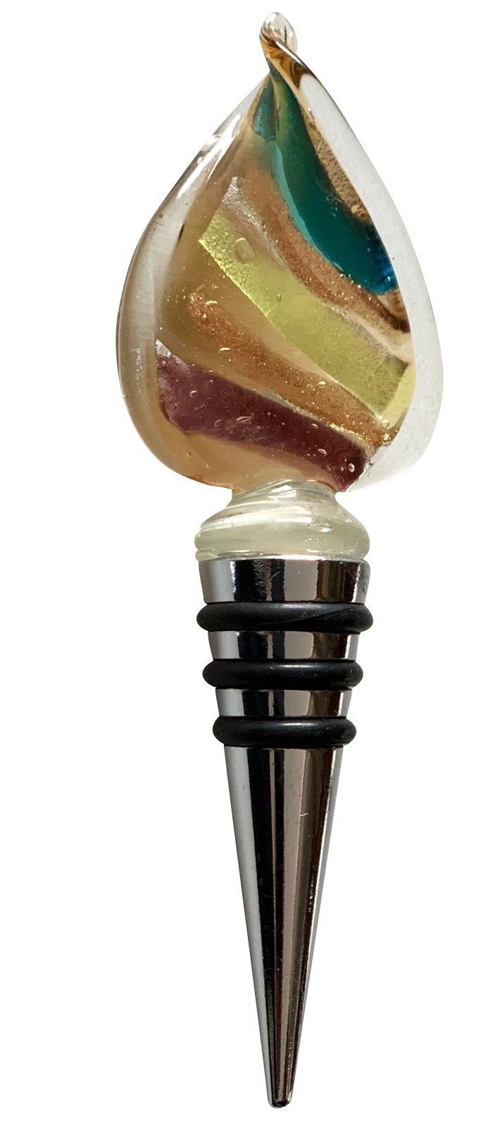 Aubaho Dekofigur Flaschenverschluss Glasverschluss Glaskorken braun Murano Stil bottle