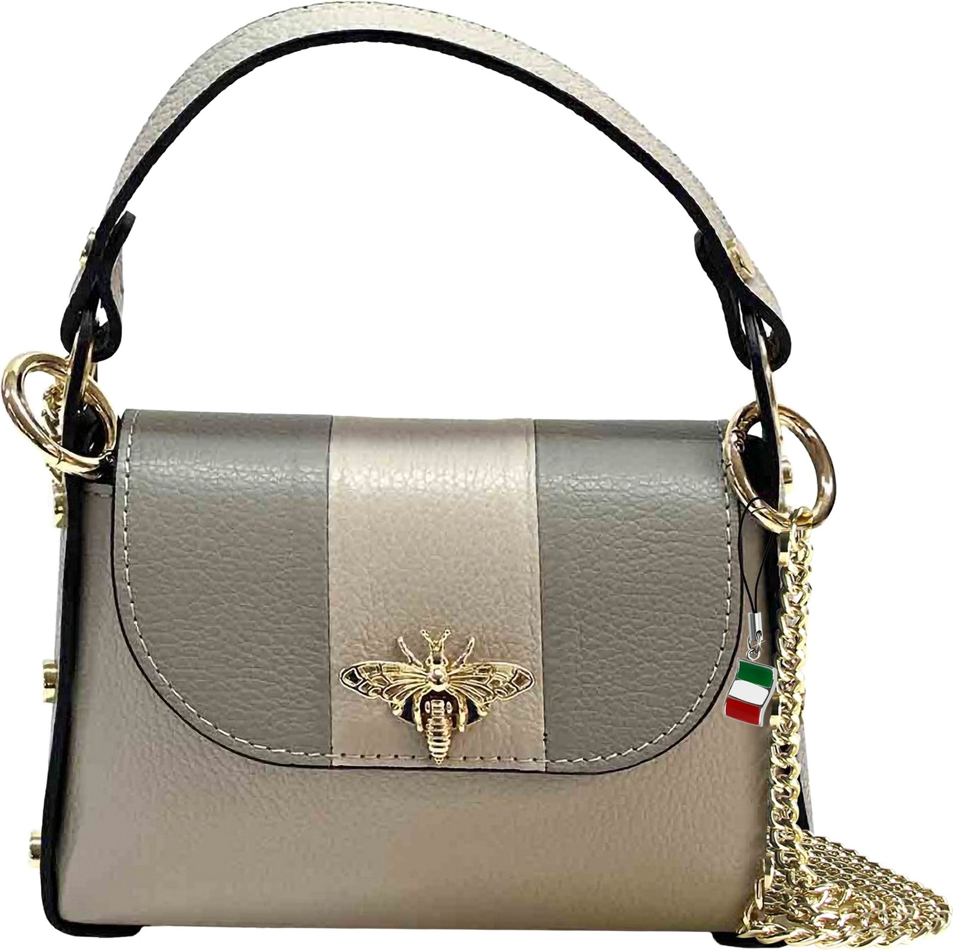 Umhängetasche Florence Tasche grau hellgrau Leder