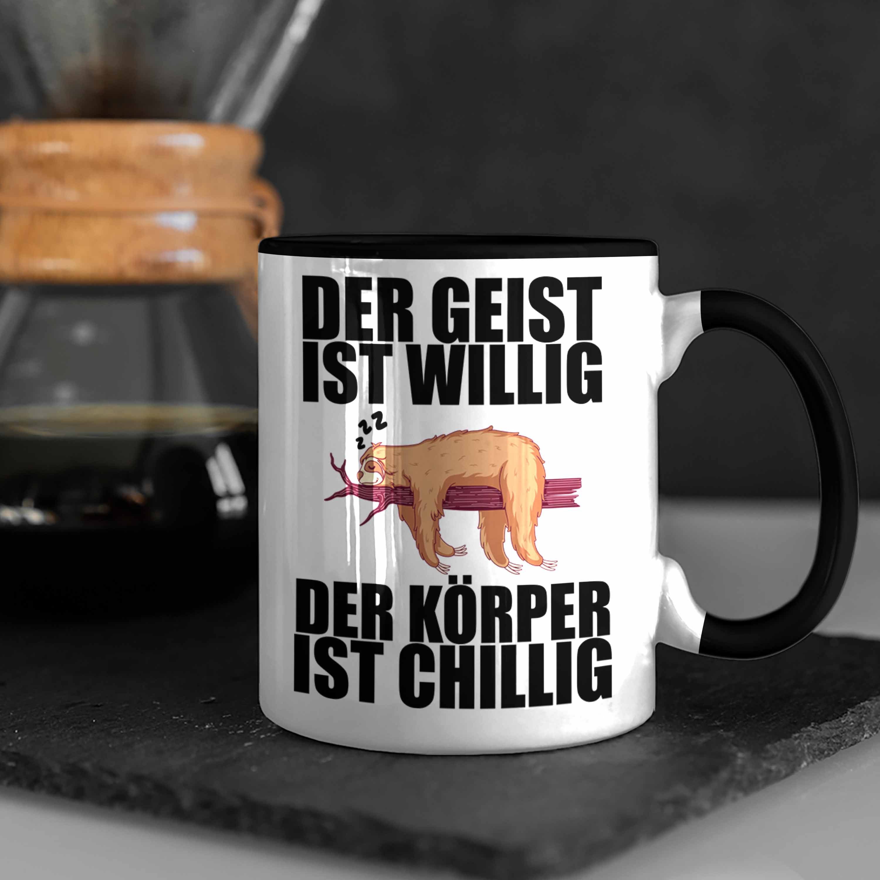 Arbeitskollege - Trendation Faultier Lustige mit Mitarbeiter Spruch Schwarz Tasse Büro Geschenk Tasse Trendation