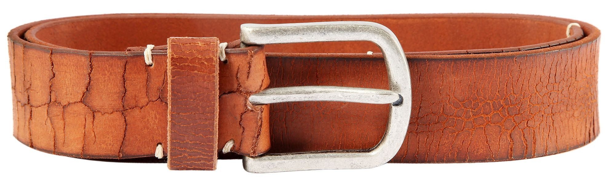 Leonardo Verrelli Ledergürtel hochwertiges Echt Leder, braun, 90 cm - 140 cm (Bundweite)