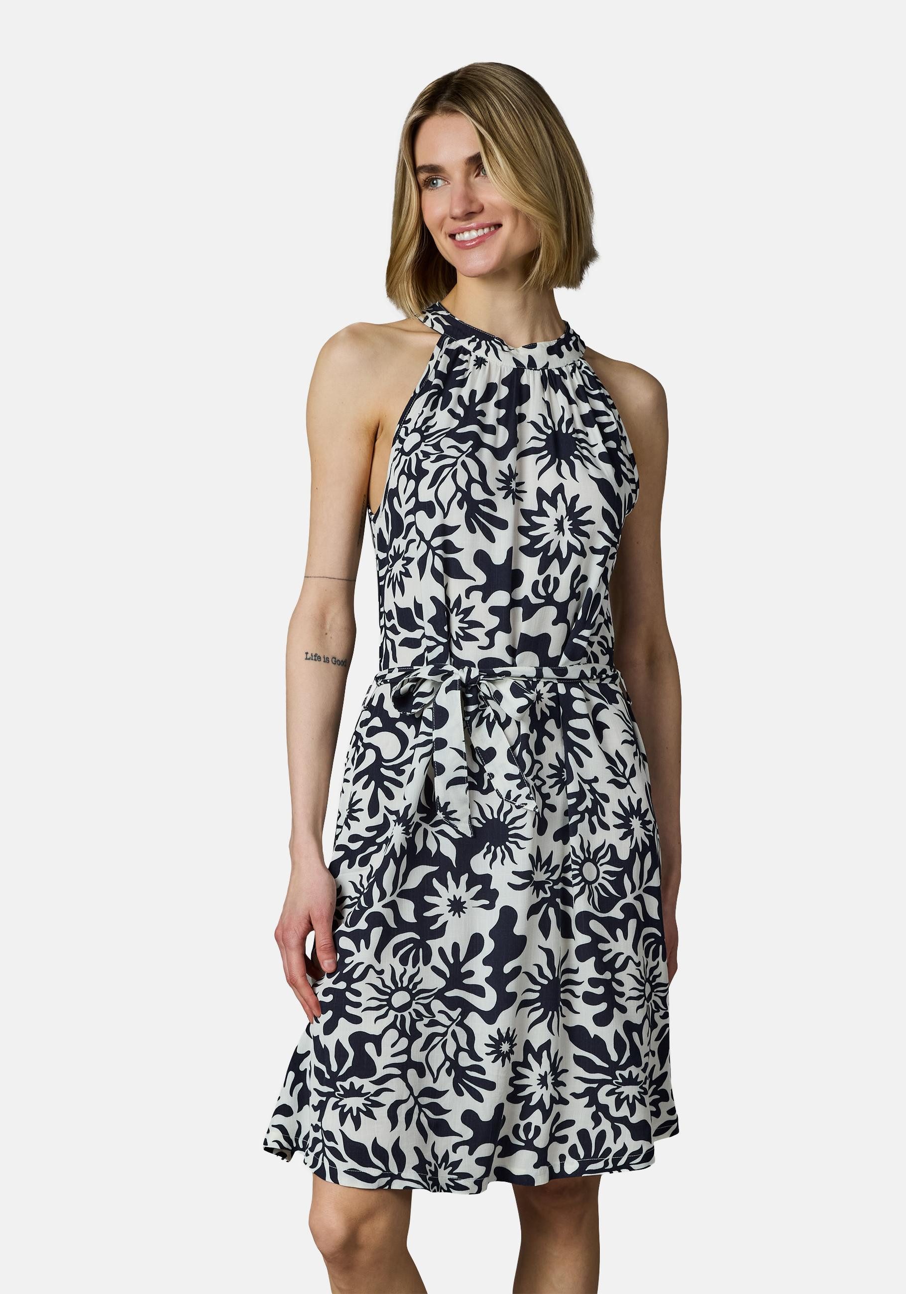 Ragwear A-Linien-Kleid Angylee Print YOUMODO Leichtes Sommerkleid mit Bindegürtel