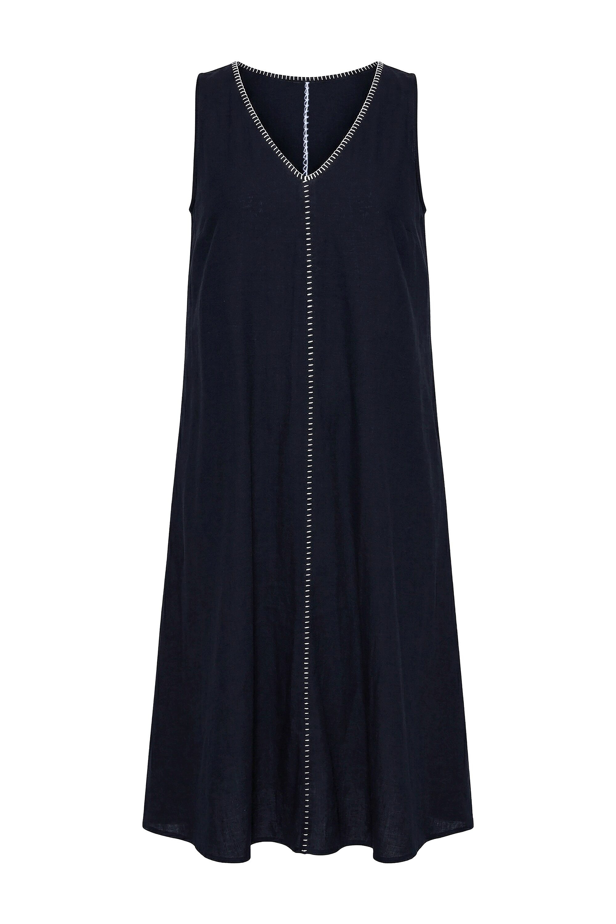 Studio Untold Midikleid Maxikleid A-Line Einfassungen ärmellos