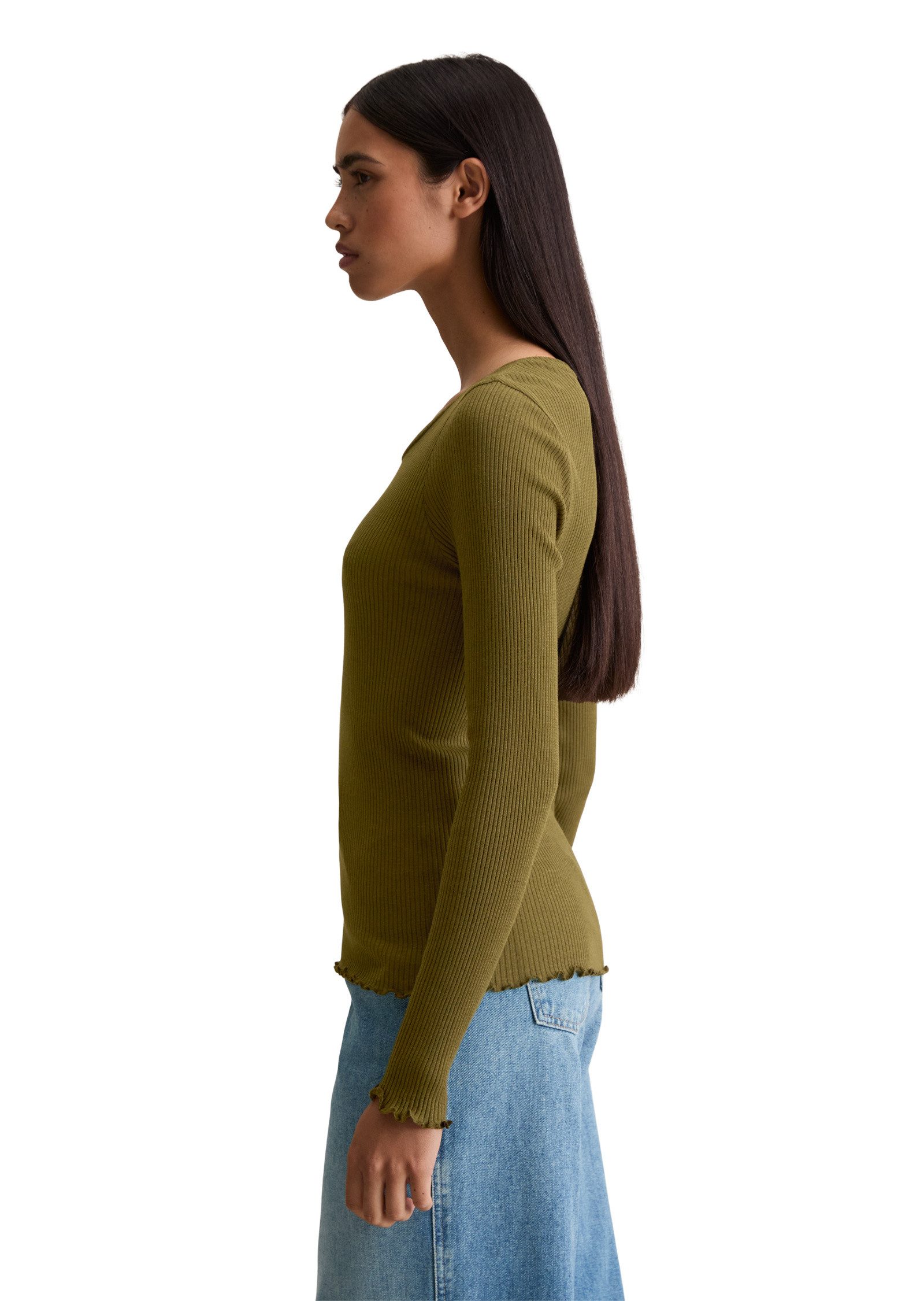 Marc O'Polo DENIM Langarmshirt aus Organic-Cotton-Stretch günstig online kaufen