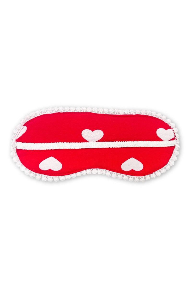 Louis & Louisa Schlafanzug Schlafmaske - MIT VIEL LIEBE - Rot/Weiß