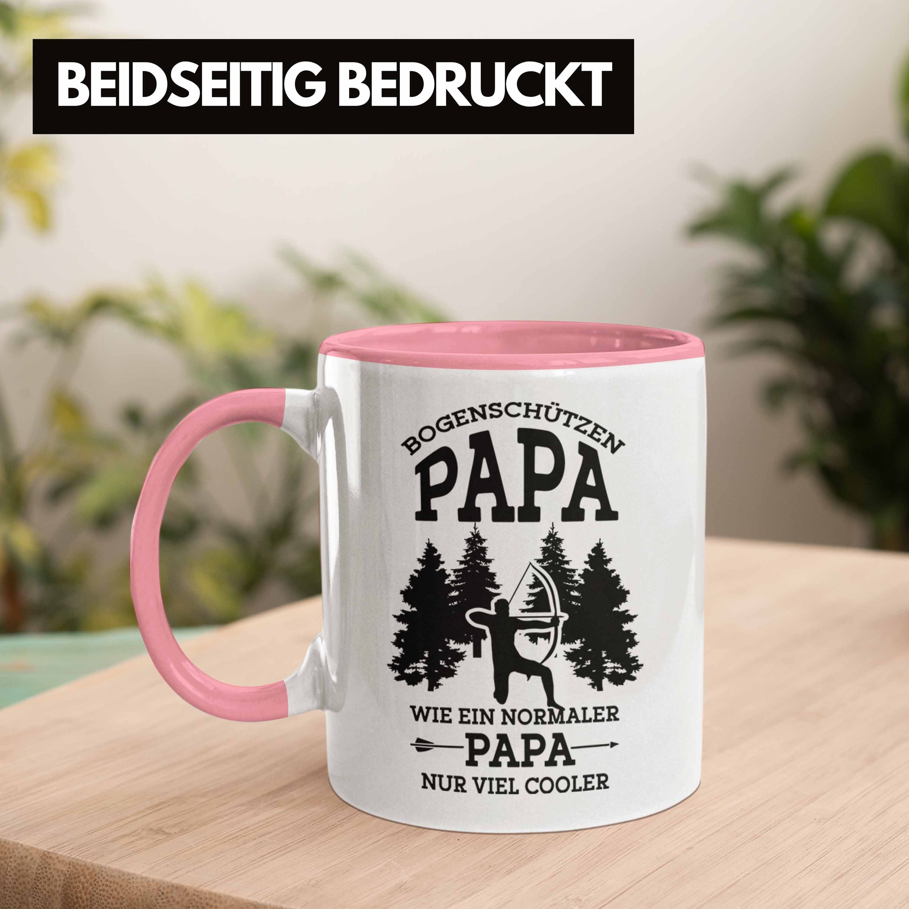 Geschenkidee Trendation Papa Tasse Bogenschütze Vatert Rosa Bogenschießen Lustige für Tasse