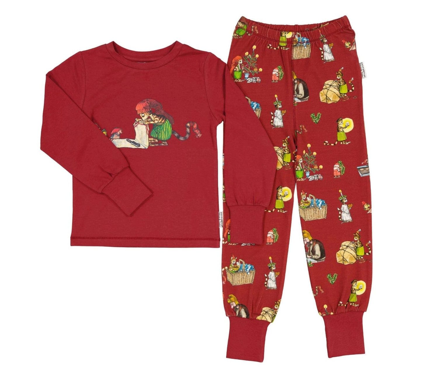 Geggamoja Schlafanzug GEGGAMOJA – Pyjama „Pettson & Findus“ Rot