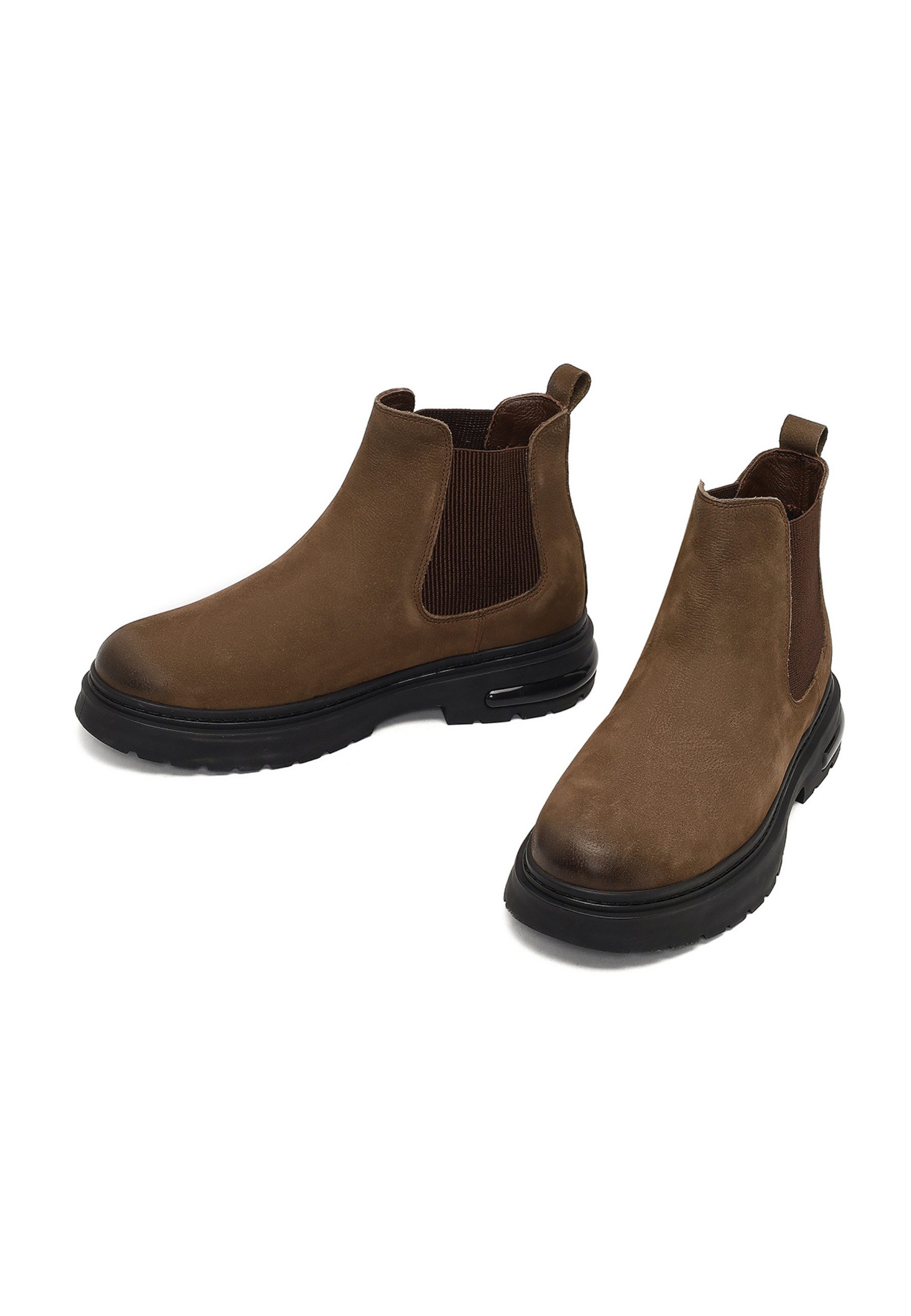 Derimod Chelsea-Stiefel aus Nubukleder Chelseaboots Textilfutter, Gummisohle