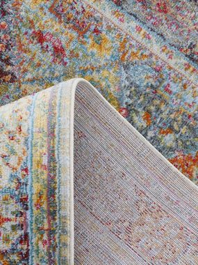 Teppich Harleen, carpetfine, rund, Höhe: 8 mm, Kurzflor, farbenfroher Vintage Look, Wohnzimmer