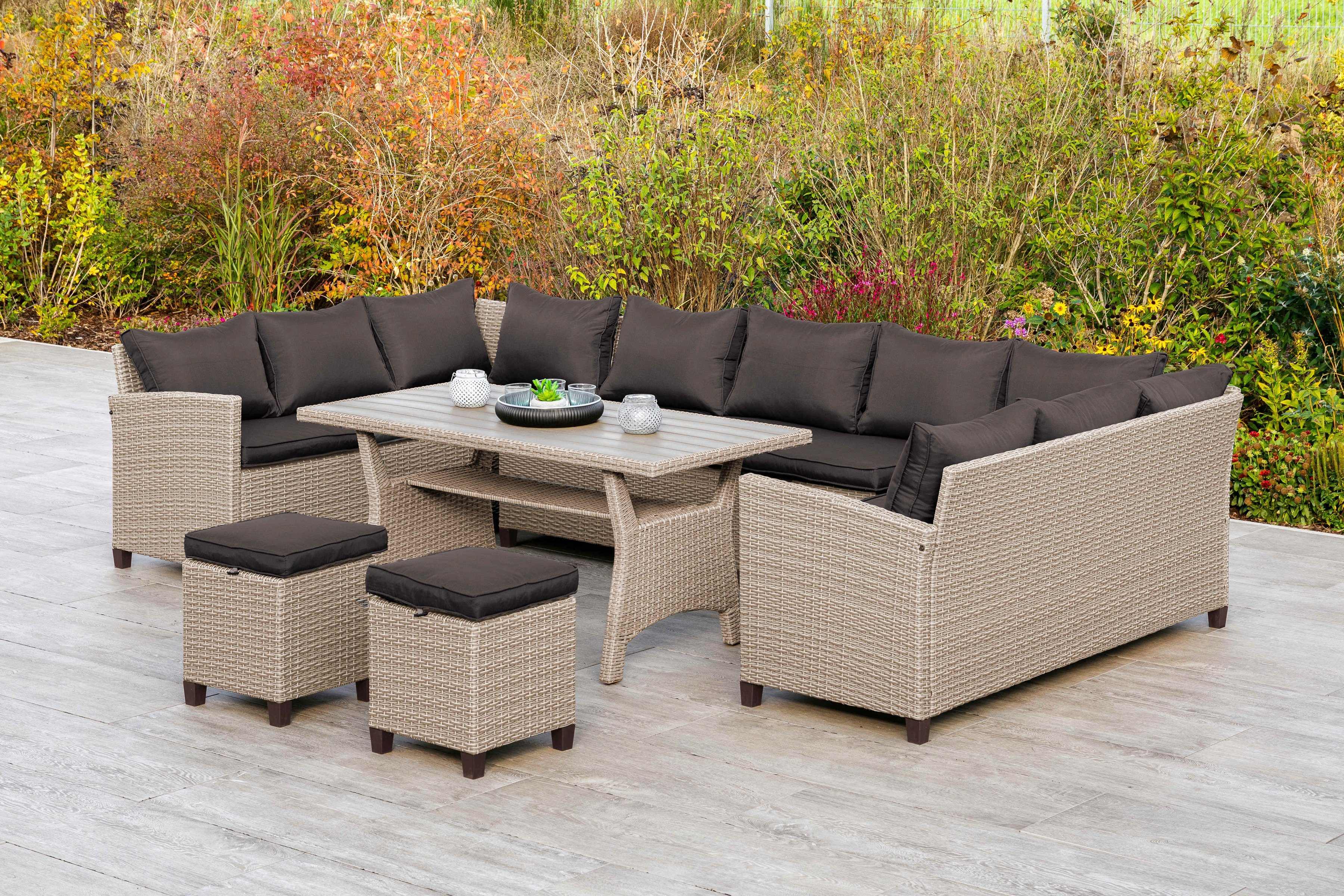 MERXX GartenEssgruppe Bergamo, (22tlg), inklusive Kissen, EckbankSet