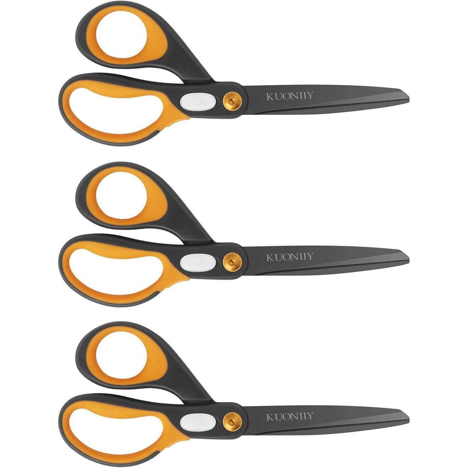KUONIIY Scheren-Set Schere 20,3 cm Titanbeschichtung weiche Griffe 3er-Set