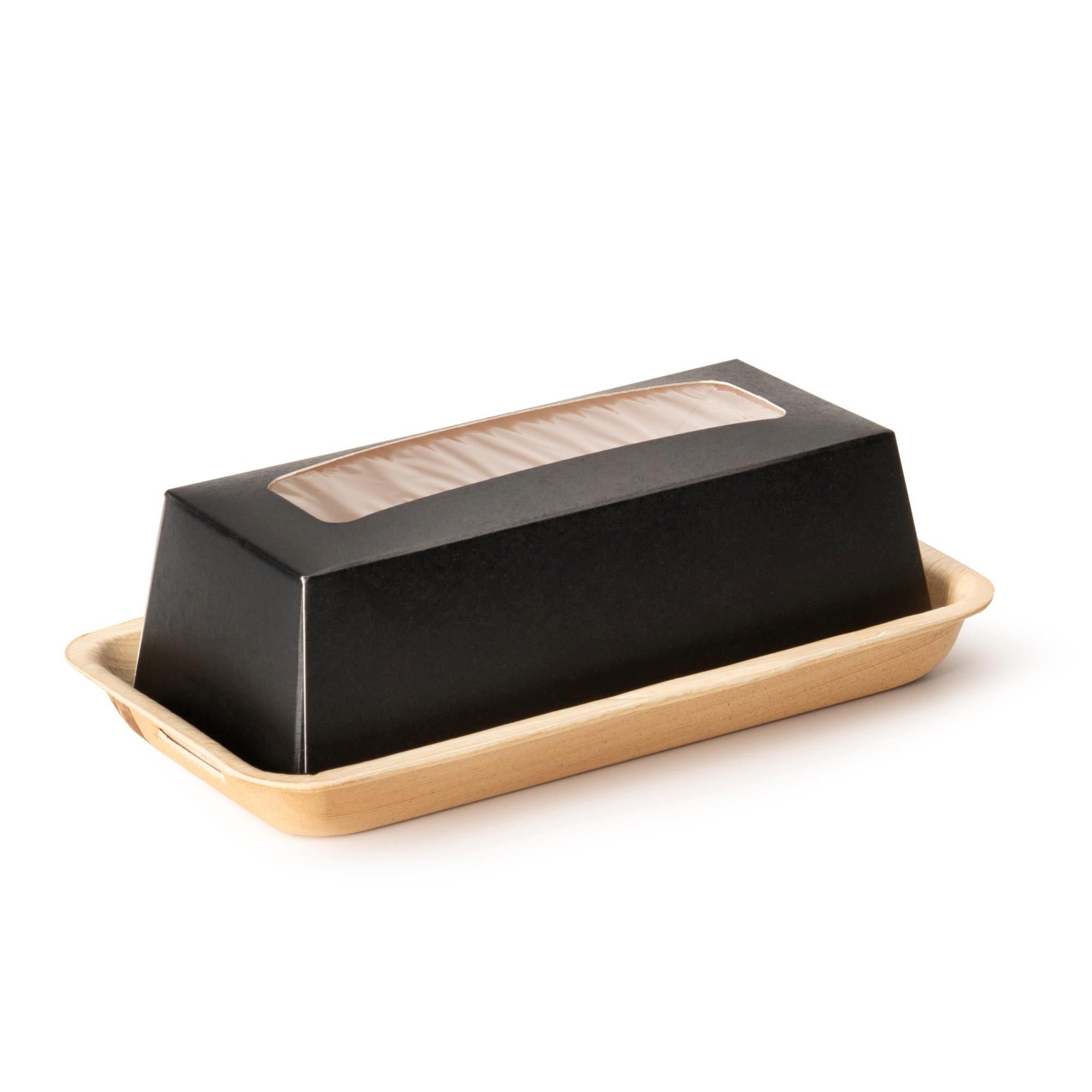 wisefood Einweggeschirr-Set Bio Sushi Take-Away Box, Palmblatt mit (25-tlg), Palmblatt & Papier