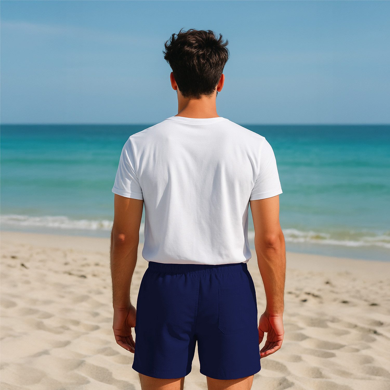 deinshirt Badehose Schwimmshorts Kotzendes Einhorn Integrierter Netz-Slip, aufgesetzte Gesäßtasche mit Klettverschluss