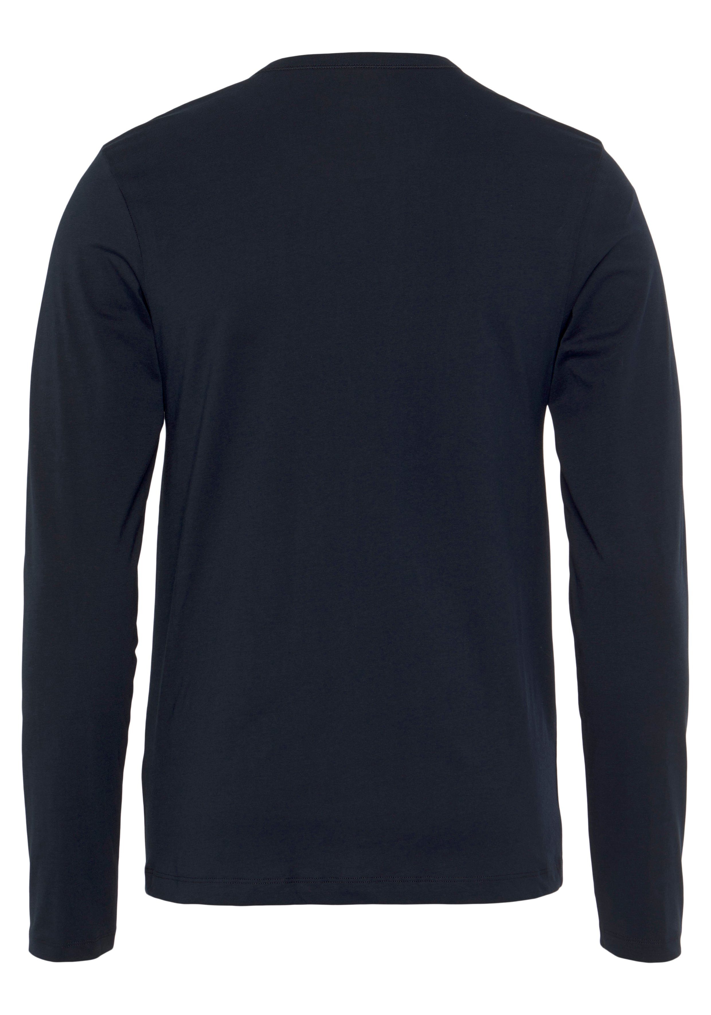 BOSS Langarmshirt mit R-Neck (3-tlg) schwarz, COTTON Classic BOSS 3pcs/pack longsleeve-Shirt weiß Logo-Schriftzug