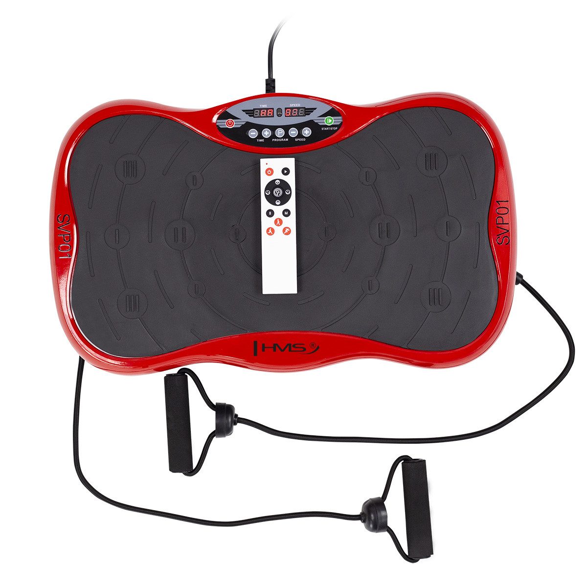 HMS Vibrationsplatte Massageplatte Rüttelplatte Vibrationstrainer mit Druckpunktmatte, 200,00 W, 3 Intensitätsstufen, 3 Intensitätsstufen, 10 Trainingsmodi